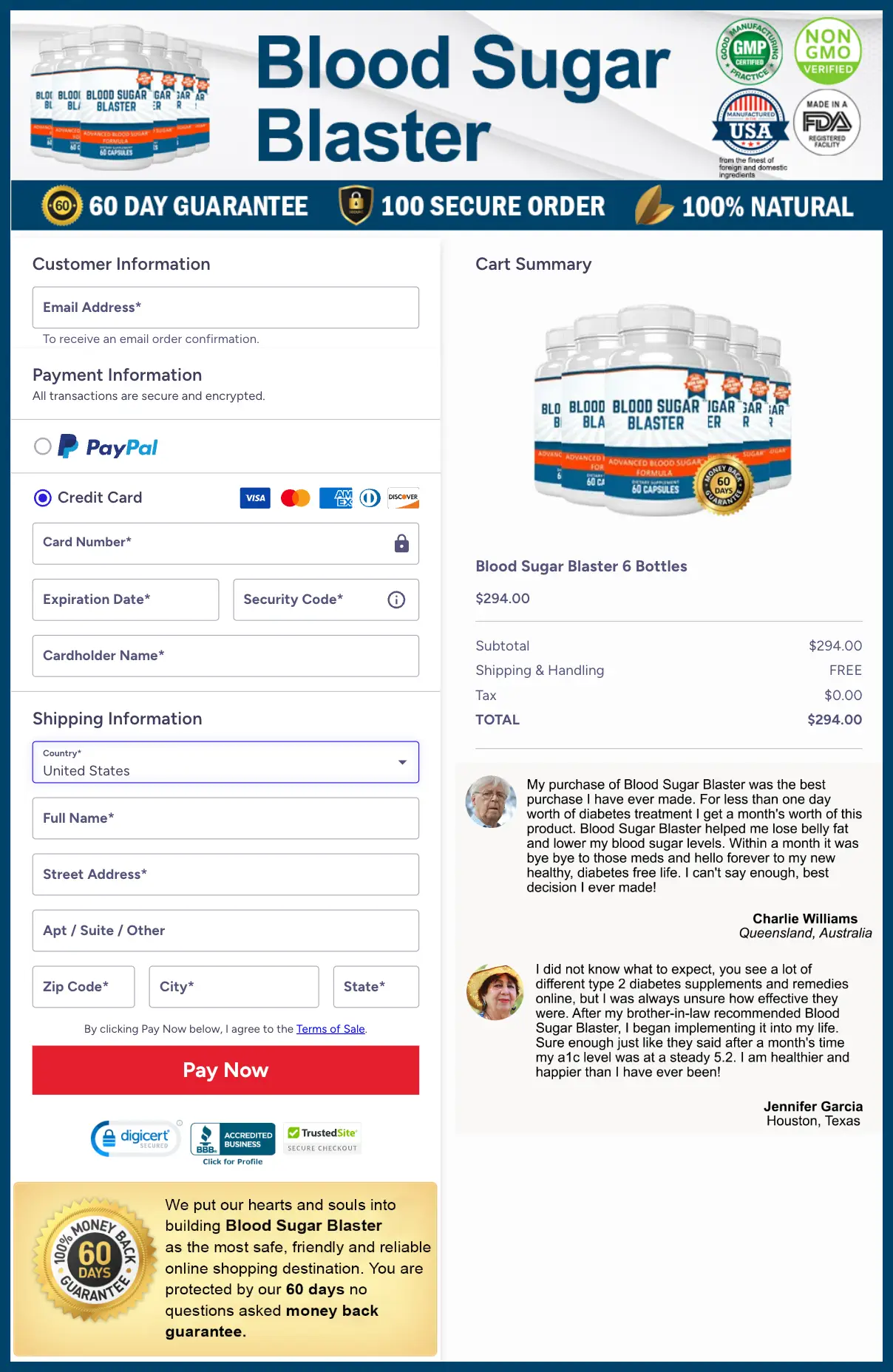 Blood Sugar Blaster Official Website Secure Order Page